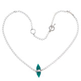 GREEN ONYX SHORT NECKLACE - SILVER