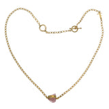 ROSE QUARTZ SHORT NECKLACE - GOLD