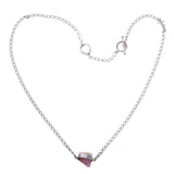 ROSE QUARTZ SHORT NECKLACE - SILVER