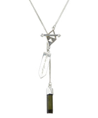 SMALL CRYSTAL NECKLACE - BLACK TOURMALINE - on sterling silver by tiger frame jewellery