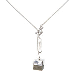 SMALL CRYSTAL NECKLACE - PYRITE CUBOID CRYSTAL - sterling silver by tiger frame jewellery