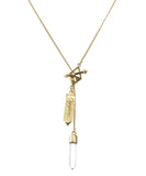 SMALL CRYSTAL NECKLACE - QUARTZ CRYSTAL POINT - GOLD plate on sterling silver by tiger frame jewellery