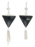 SPLENDOUR TASSEL PULL THROUGH EARRINGS - BLACK ONYX - STERLING silver by tiger frame jewellery