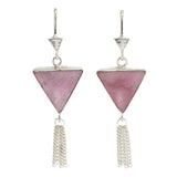SPLENDOUR TASSEL PULL THROUGH EARRINGS - RHODONITE - sterling silver by tiger frame jewellery