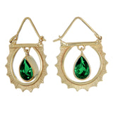 SUNRISE EARRINGS GREEN ONYX - GOLD