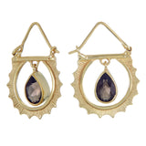 SUNRISE EARRINGS SMOKY QUARTZ - GOLD