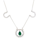 SUNRISE NECKLACE GREEN ONYX - SILVER