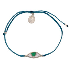 EYE PROTECTION BRACELET - TEAL GREEN - STERLING silver by tiger frame jewellery