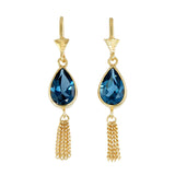 TEARDROP TASSEL- LONDON BLUE TOPAZ - GOLD