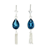 TEARDROP TASSEL- LONDON BLUE TOPAZ - SILVER