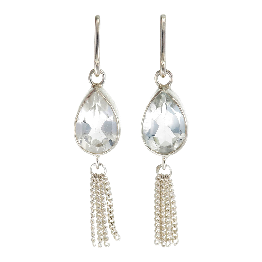 Teardrop discount tassel earrings