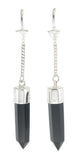 BLACK ONYX PULL THROUGH EARRINGS - sterling silver by tiger frame jewellery