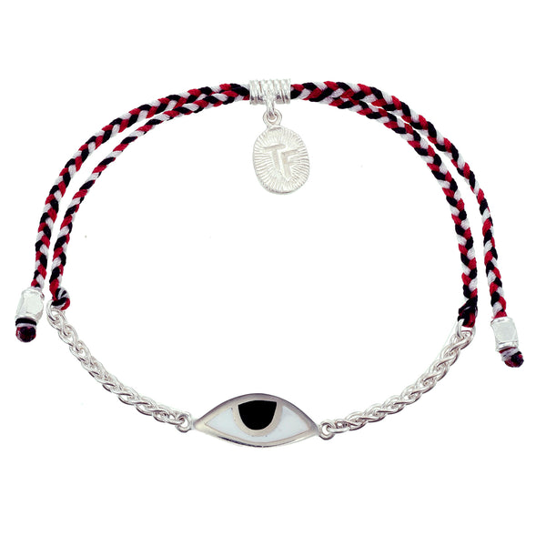 CHAIN & CORD EYE PROTECTION BRACELET - TRIDATU - SILVER