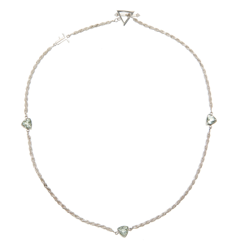 Green amethyst outlet necklace silver
