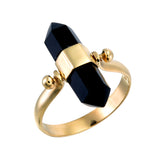 BLACK ONYX SWIVEL RING - GOLD plated sterling silver by tiger frame jewellery