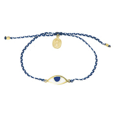 EYE PROTECTION BRACELET - BLUE AND WHITE - GOLD plated sterling silver by tiger frame jewellery