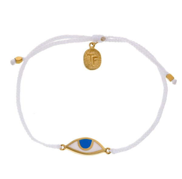 EYE PROTECTION BRACELET - WHITE - GOLD PLATED sterling silver by tiger frame jewellery